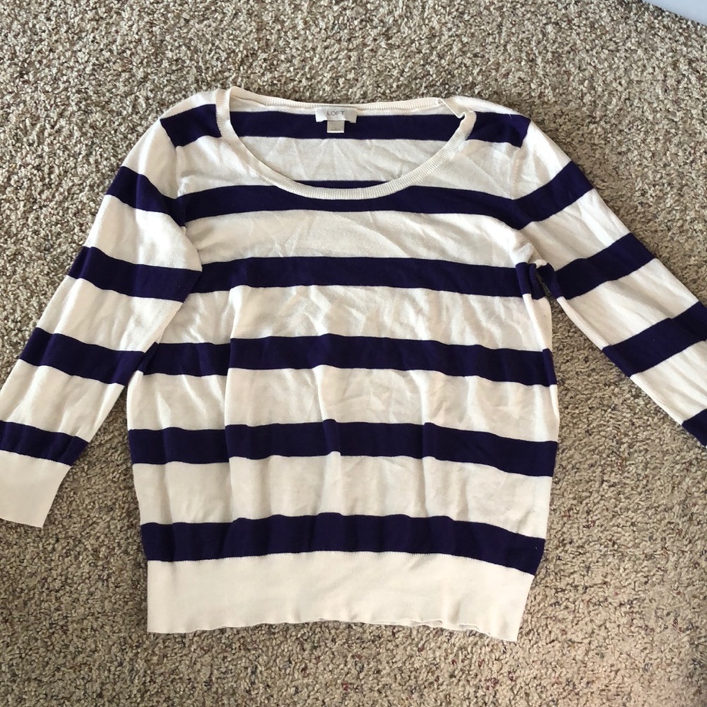 Purple and white stripped sweater
